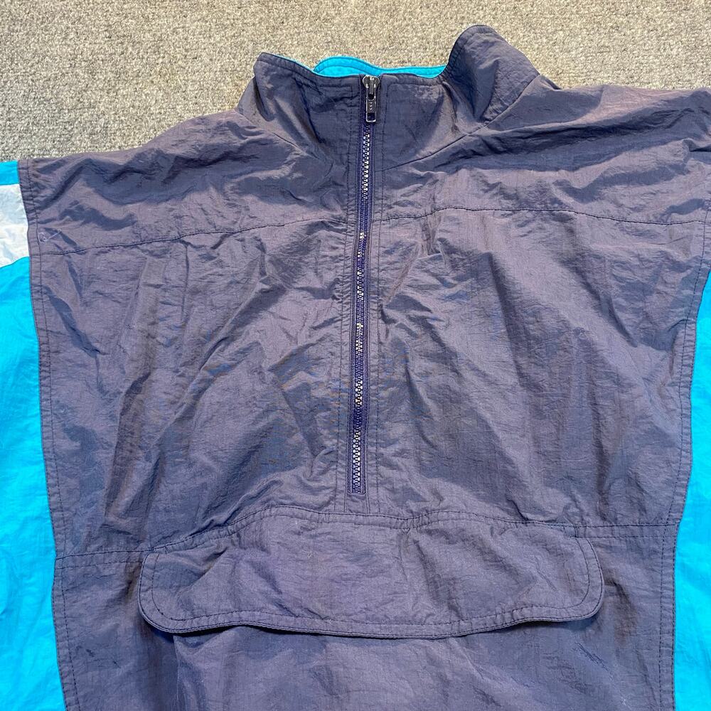 Vintage Cheetah by Mervyn's Mens XL Blue Colorblock Windbreaker Parka Jacket - Picture 7 of 8